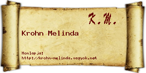 Krohn Melinda névjegykártya